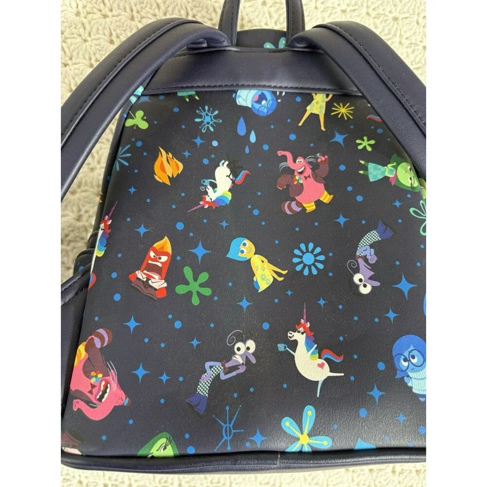 Disney Parks Exclusive Loungefly Inside Out Black w/Blue Mini Backpack EUC